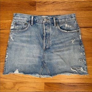 Agolde Ada Distressed Jean Skirt